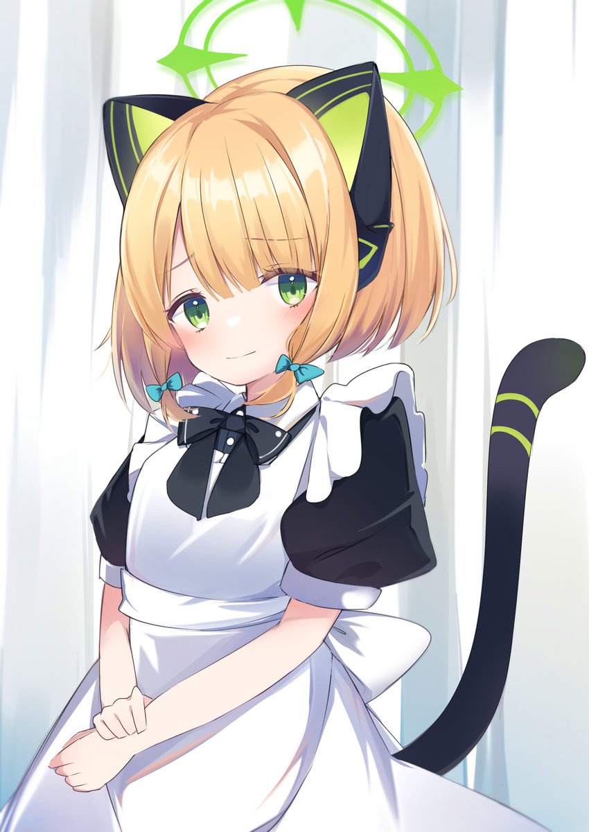 鉄*ト様 ブルアカ メイドミドリ ファンアート 色紙 ブルアカ メイド