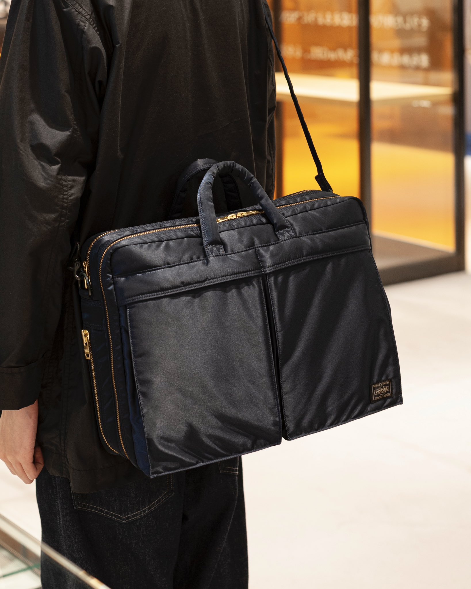 新型 ポーター タンカー アイアンブルー 3way 2層式 ブリーフケース A4