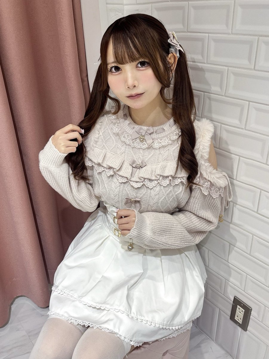 yk2 00 LIZLISA 希少✨ オフショルダー リボン レースニット レース