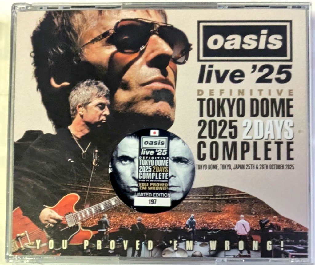 oasis『DEFINITIVE DOME 2025 2DAYS COMPLETE』(2025/10/25,26 東京