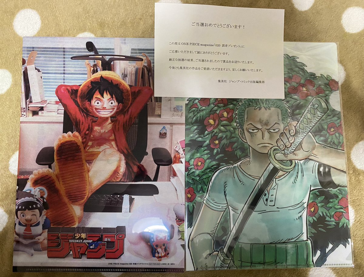 ワンピースマガジン 特製クリアファイル2種セット 抽選プレゼント 未