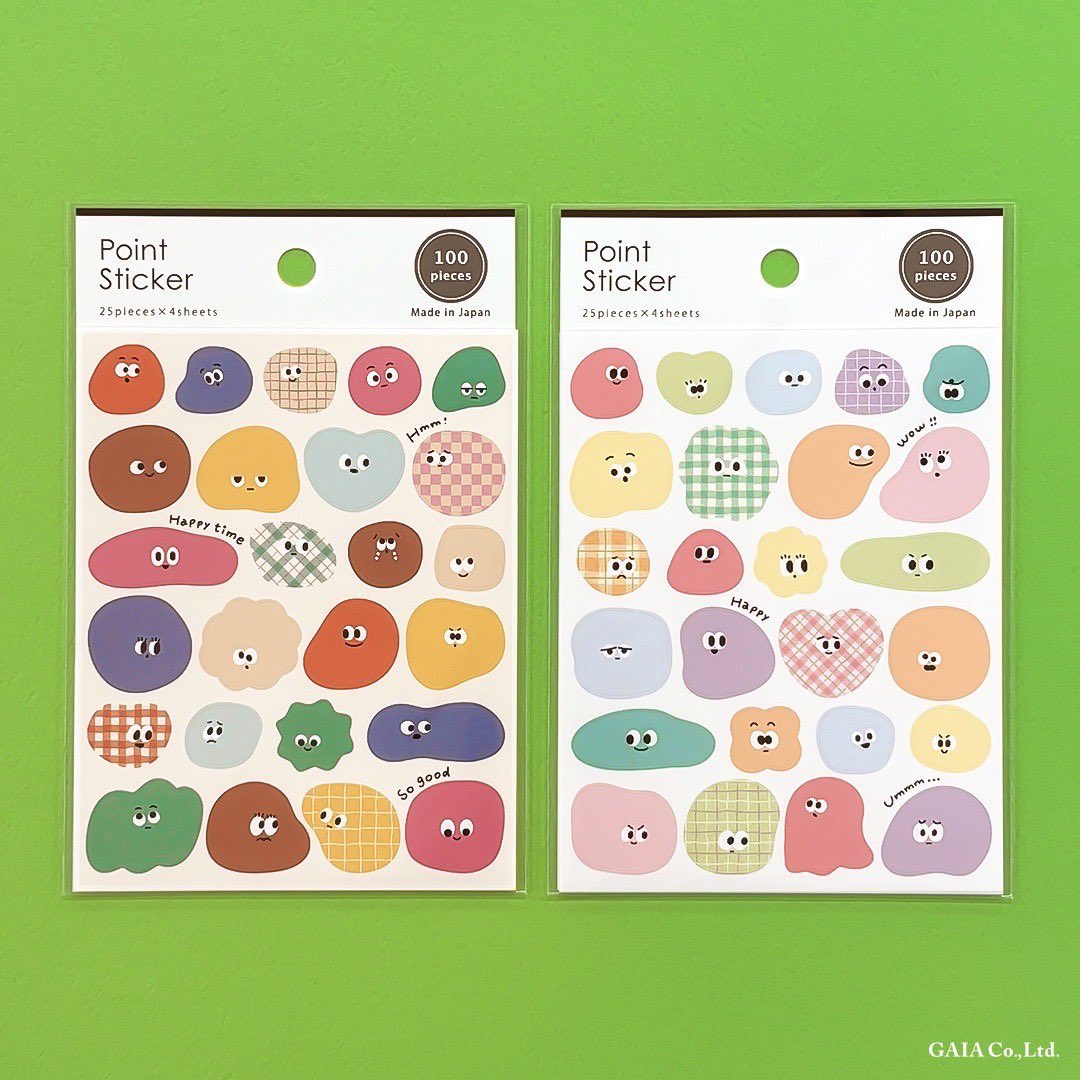 セリア様で発売中のゆる〜い形とキュートな表情のシール👀🫶🌈✨ 絶妙