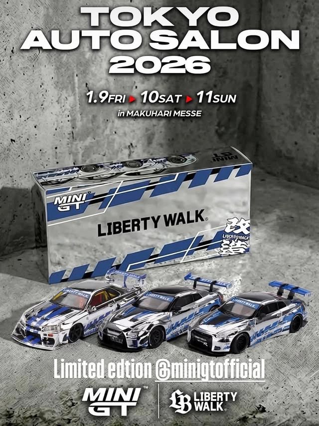 Tokyo Auto Salon 2026 is already heating up. Mini GT and Liberty