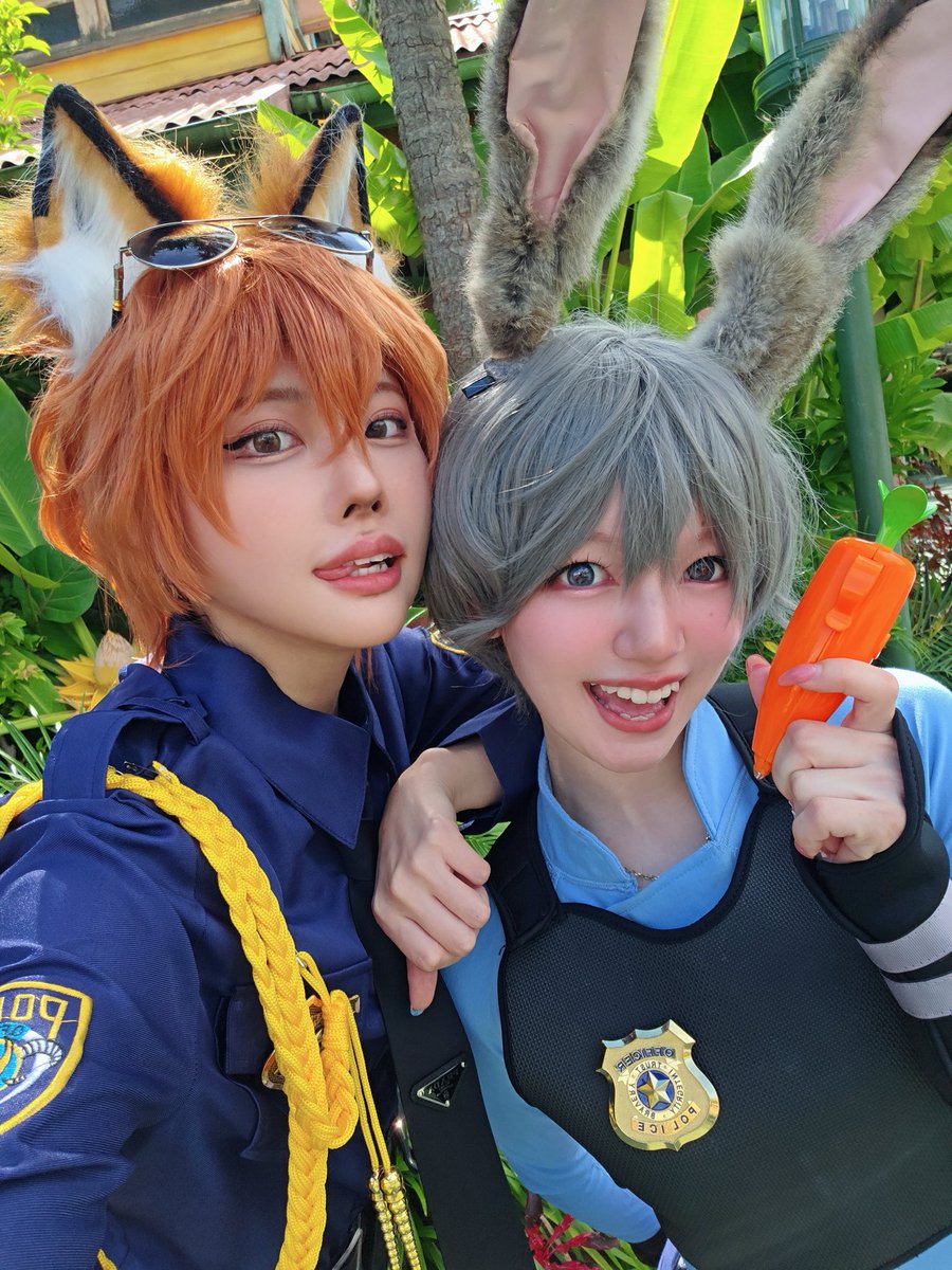 ジュディ＆ニックでディズニー巡回🚓 怪しいヤツは即逮捕だ！🐰🦊🚨 #D