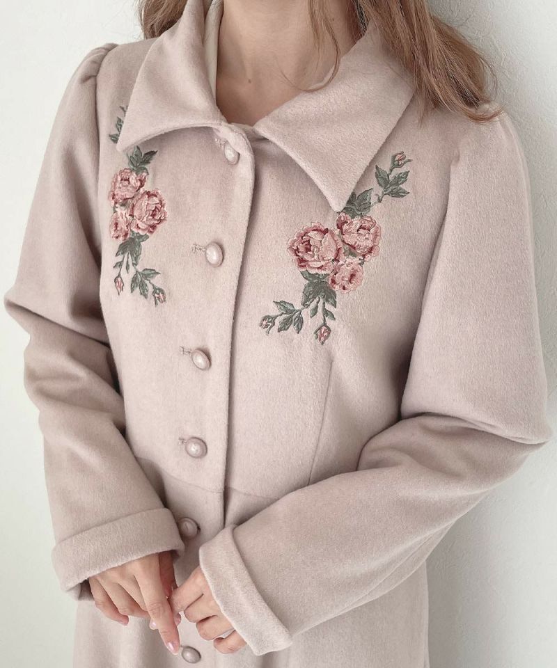 𝑃𝑟𝑒 𝑂𝑟𝑑𝑒𝑟 ― ✓イングリッシュローズ刺繍ロングコート