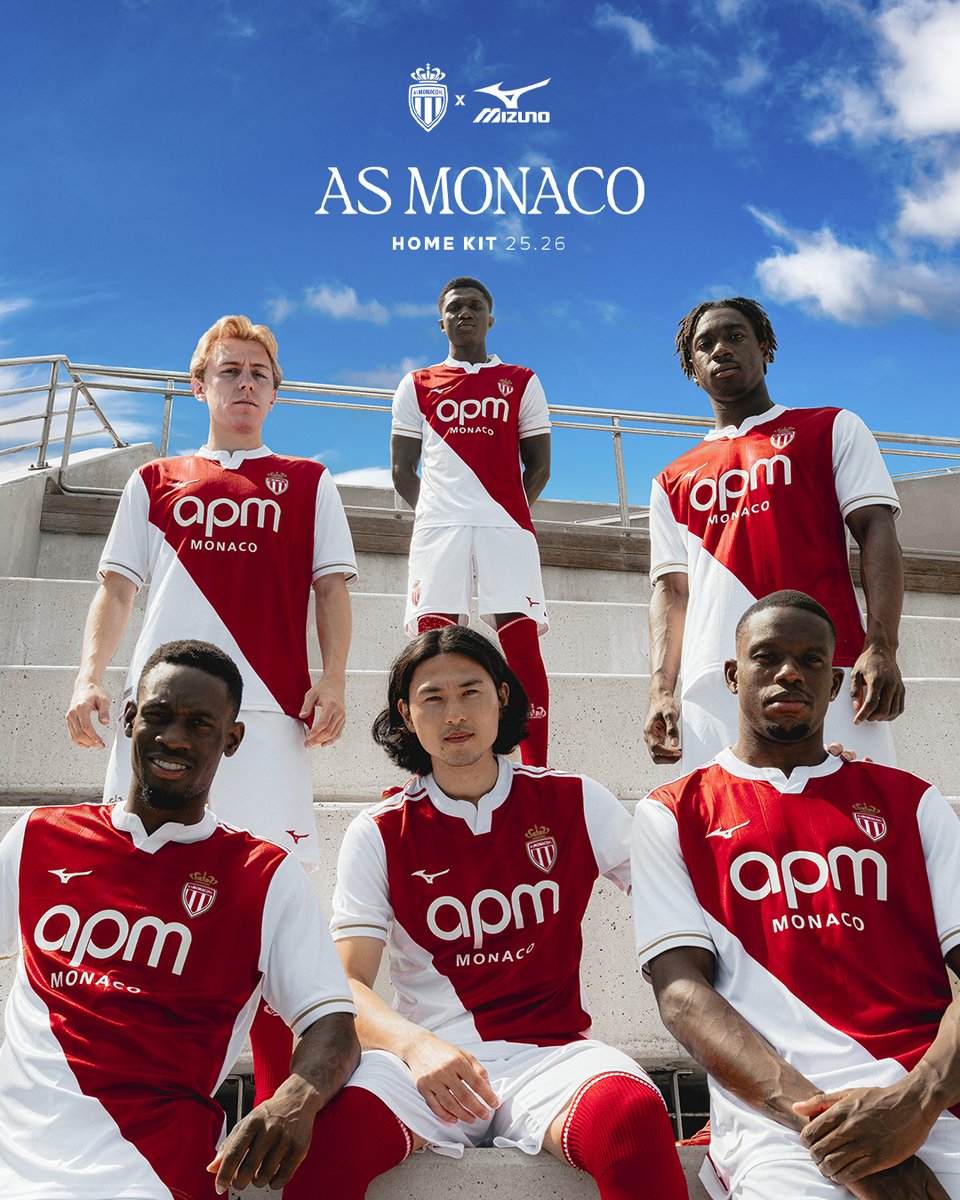 ASモナコ 2025/26ユニ発表。 今季よりMizunoと契約。お馴染みの赤と白