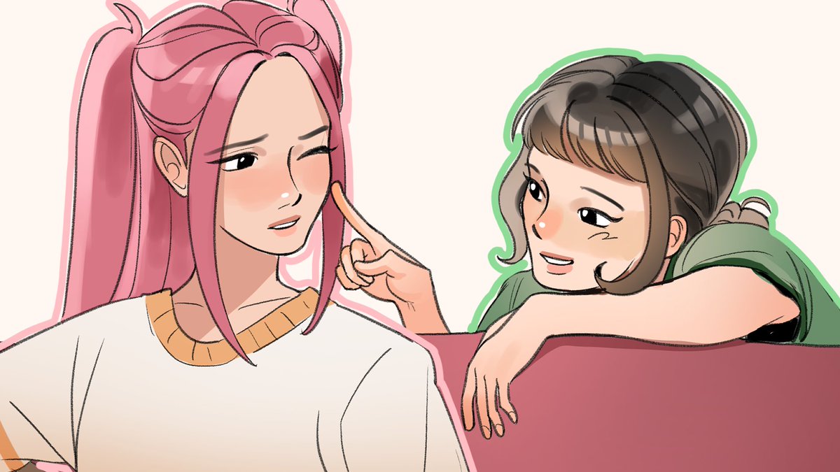 silly goofy pink and green kpop yuri #zoemira