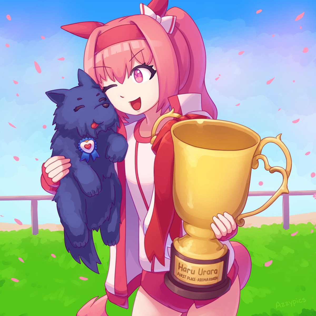 Two unlikely champions together [Haru Urara X Blue Dog (Majora's