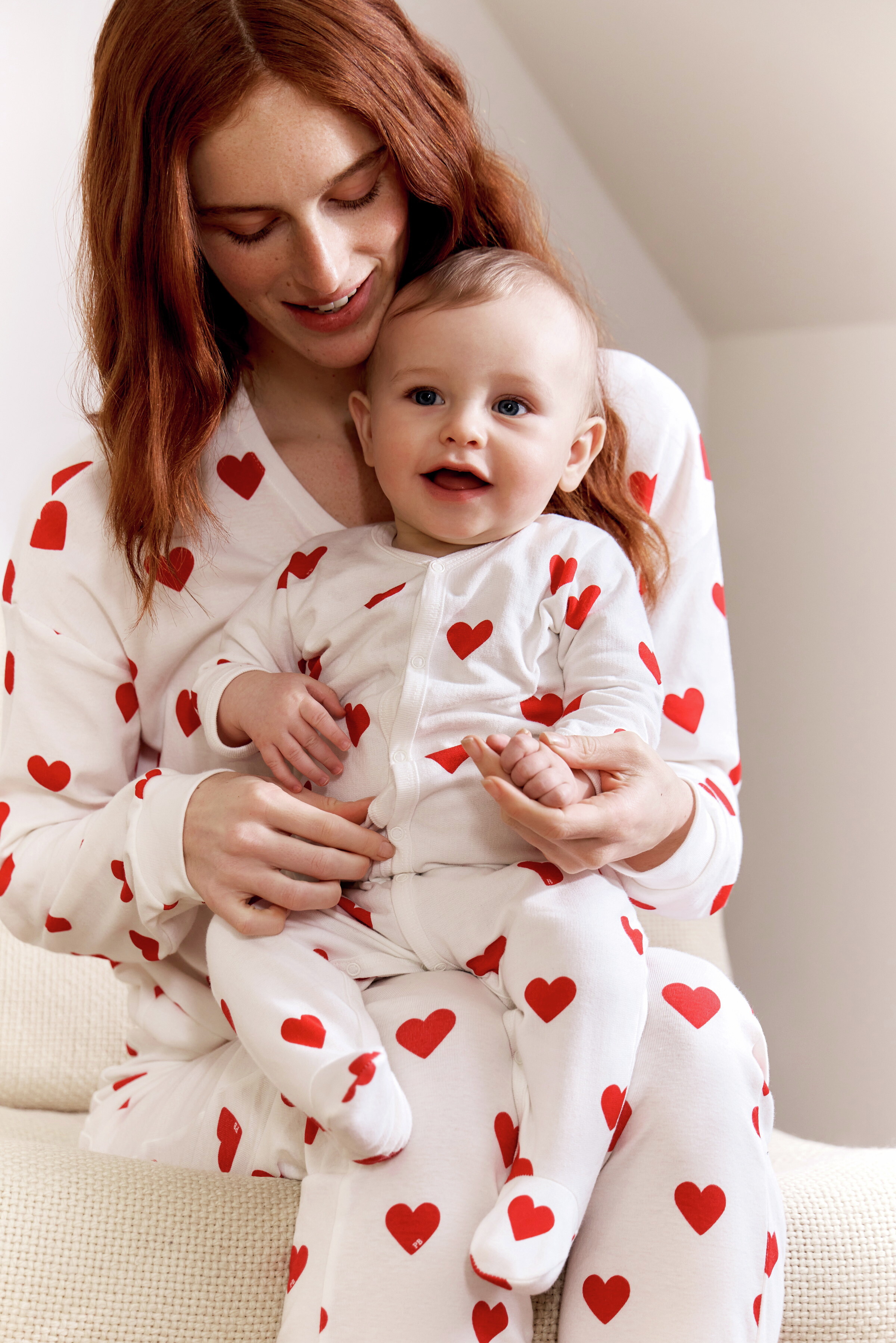 プチバトー3m 60㎝ハートボーダーロンパース