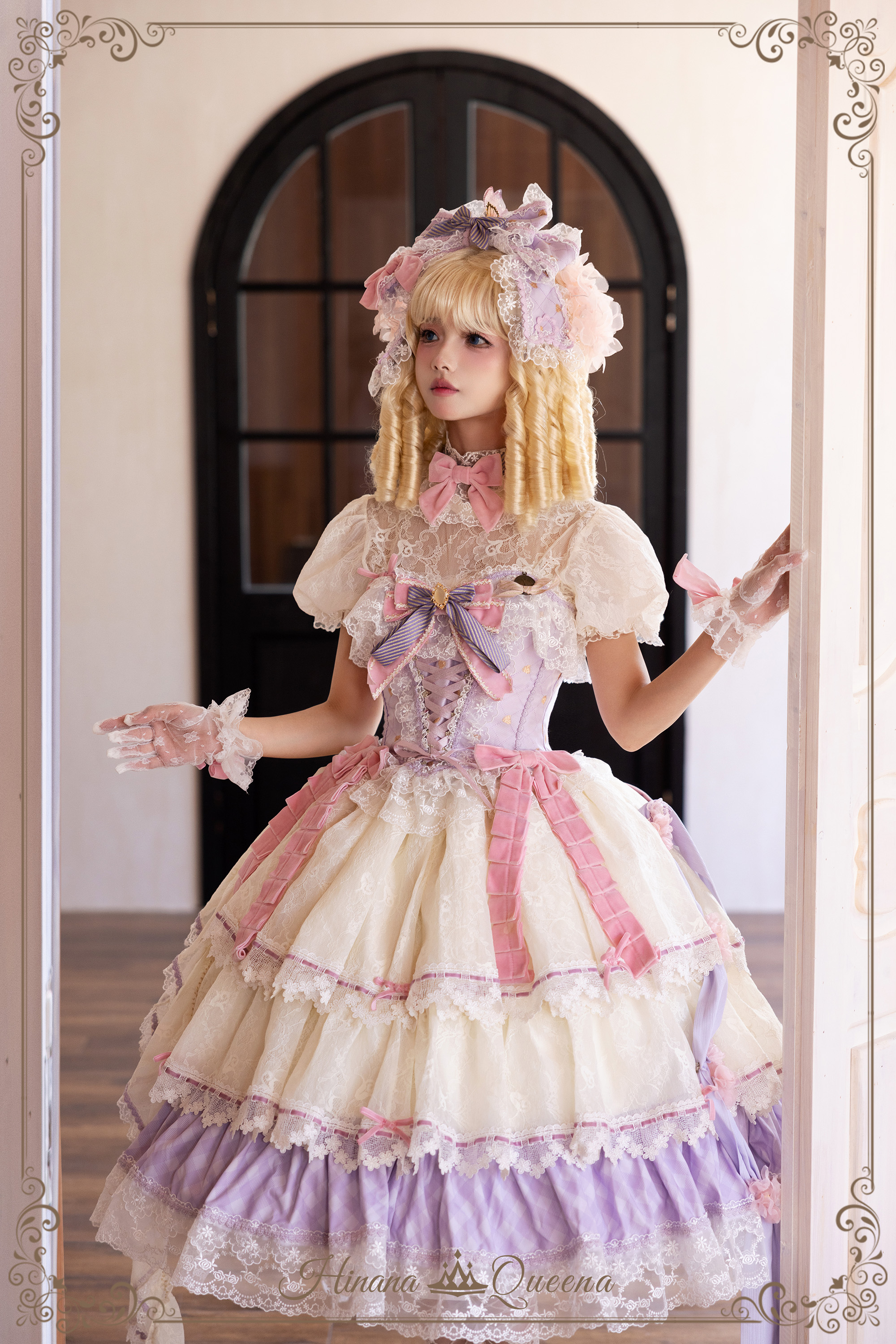 リズリサ フェアリーグランジ 姫ギャル 花柄 ブラウン ニット