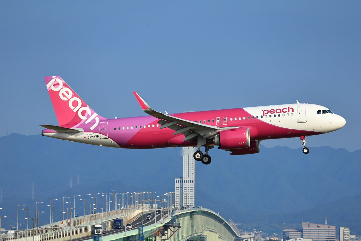 おはようございます。 MM184 SDJ-KIX 2025.8.4 JA227P A320neo #ピーチ