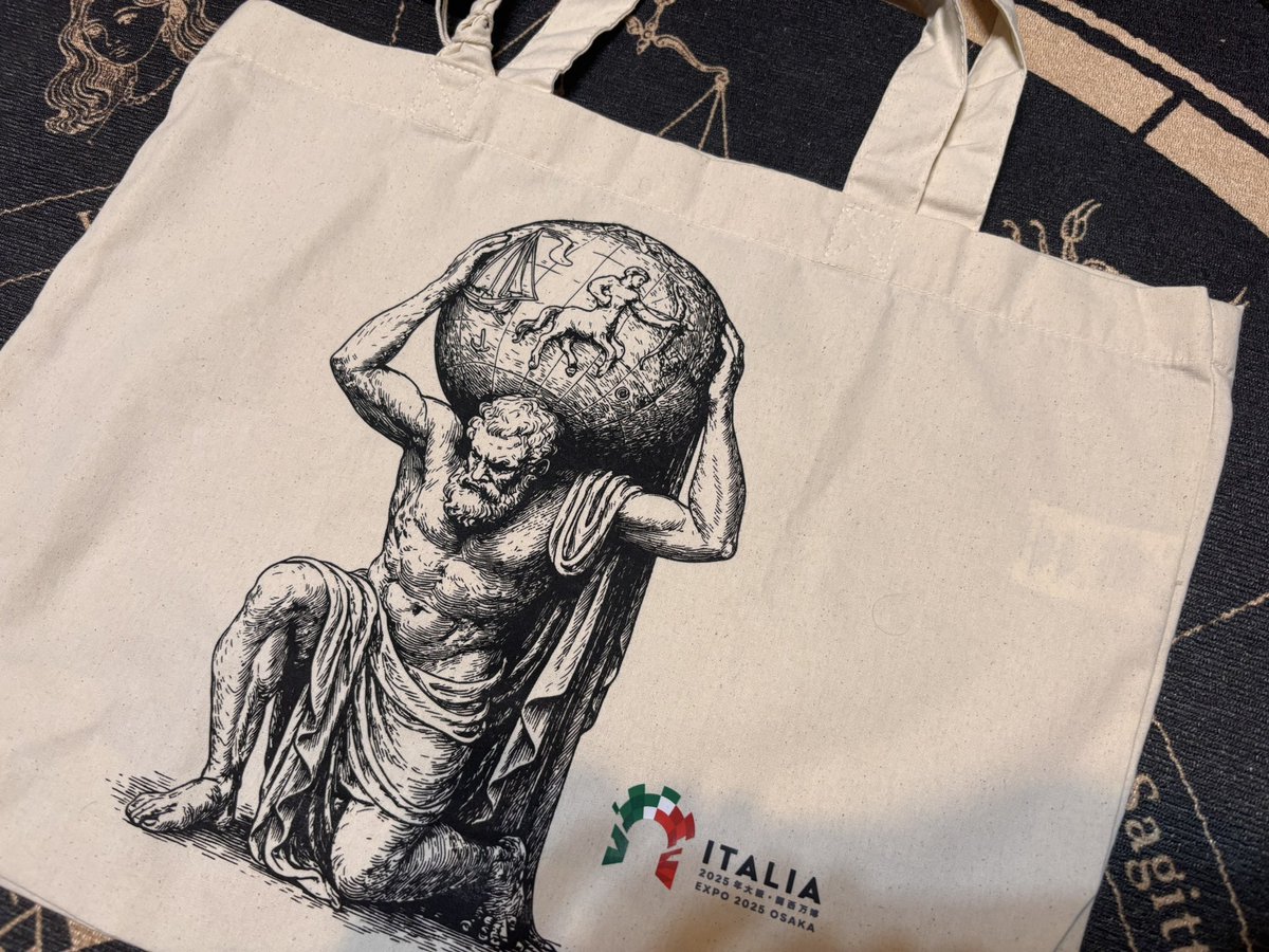 万博 イタリア館 アトラスイラスト トートバッグ イタリア館にて