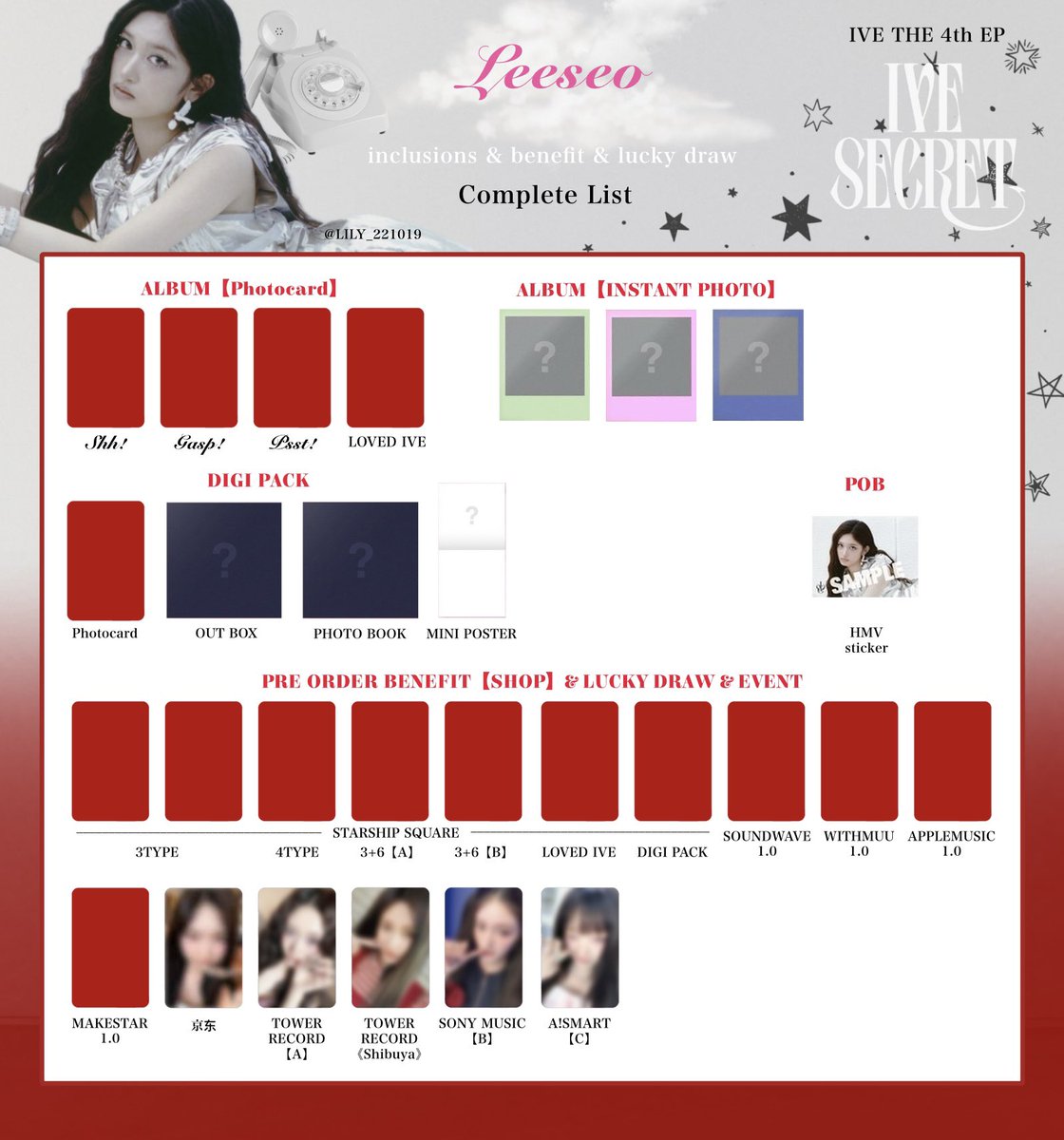 ウォニョン IVE SECRET 東京 10/12 会場限定 トレカ 5枚 即購入