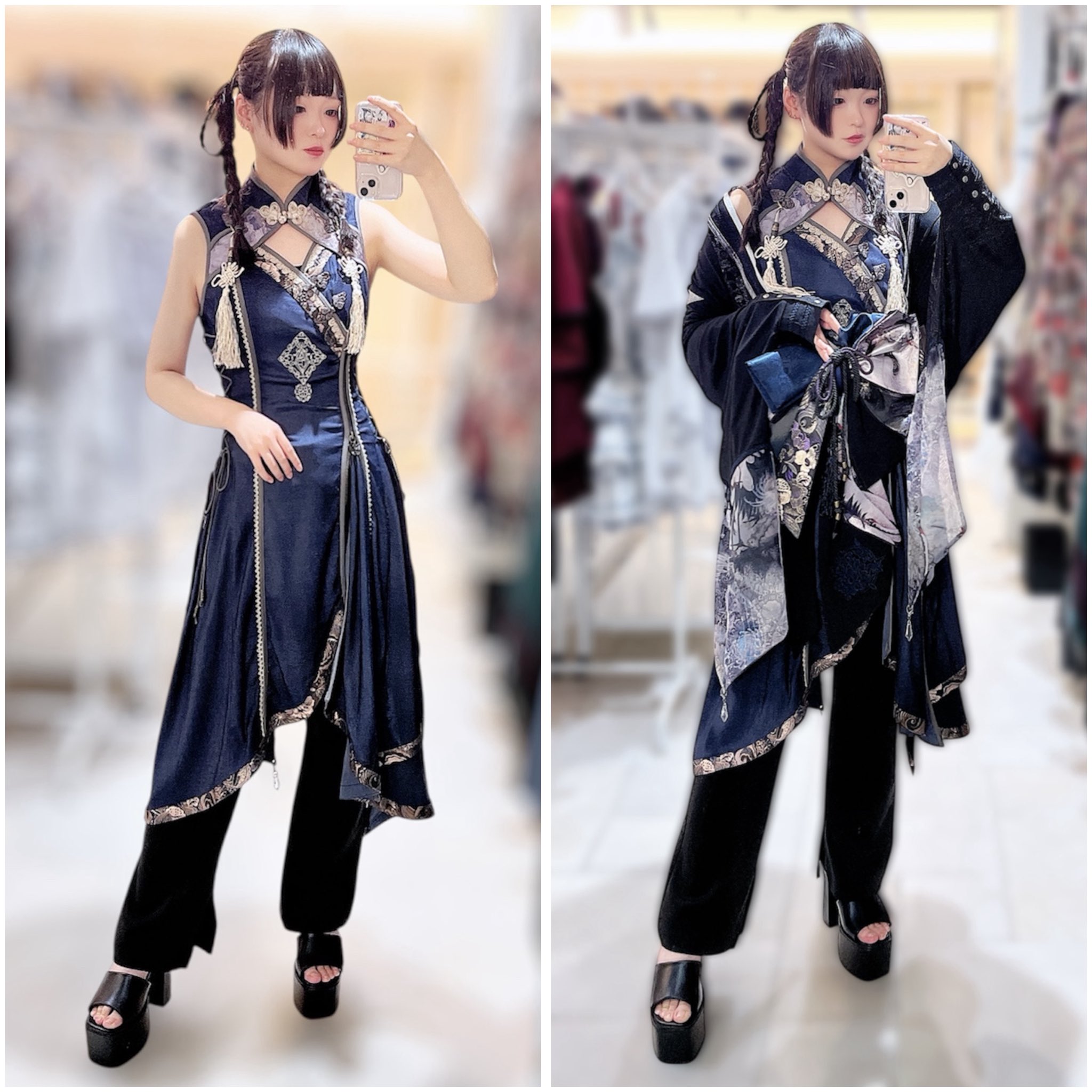 OZZ ONESTE 黒 ブラック ワンピース ゴシック チャイナ OZZON ozz on