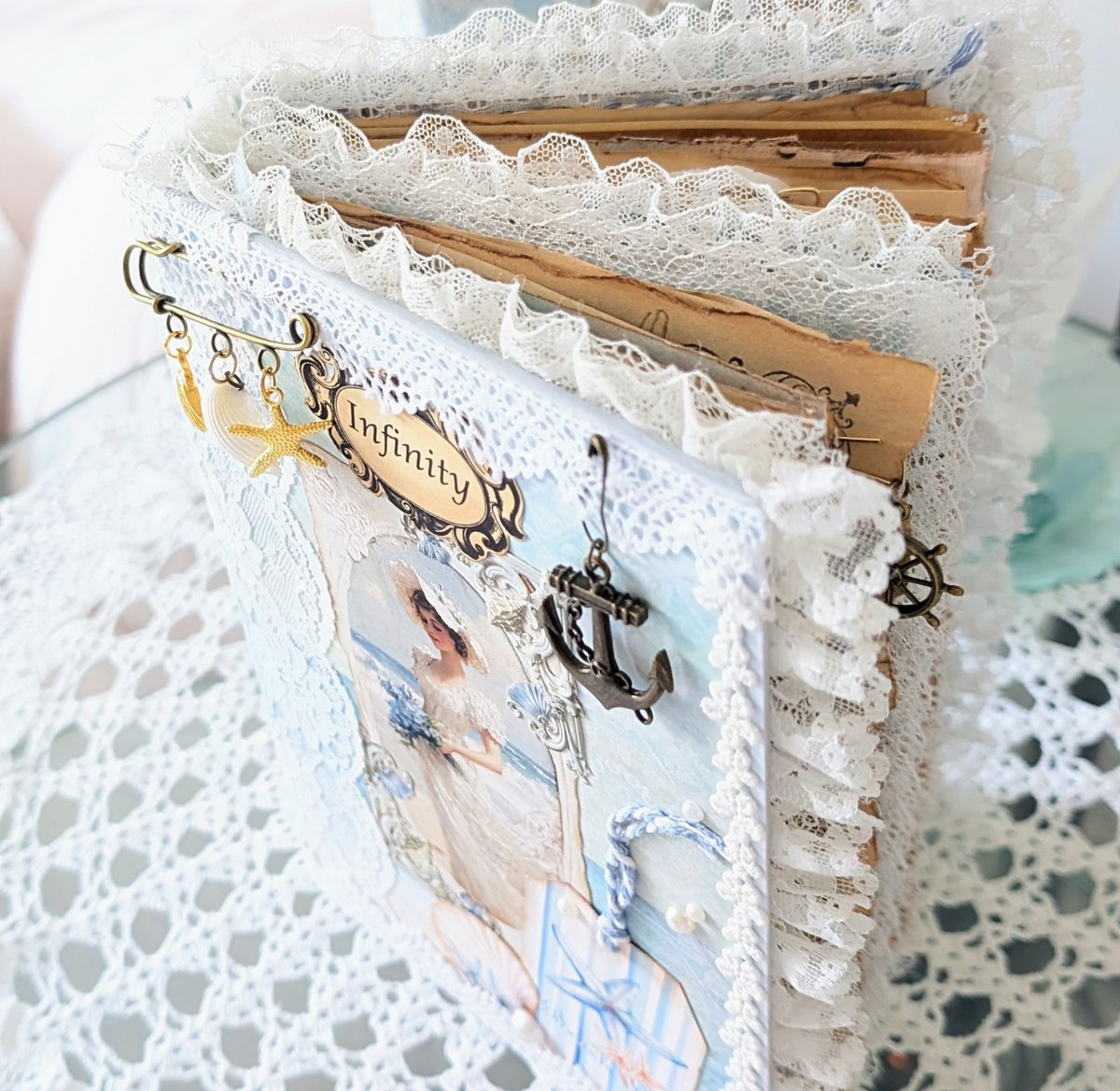 海からの贈り物」海辺のノスタルジー大型ジャンクジャーナル✨Sunshine