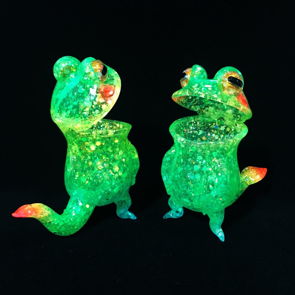 新品 スカルチュラ カエル ソフビ人形 ウツボカエル リバース