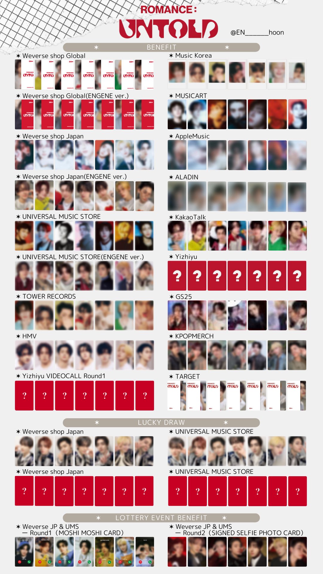 ENHYPEN UNLEASH weverse ラキドロ 35枚セット トレカ ENHYPEN UNLEASH