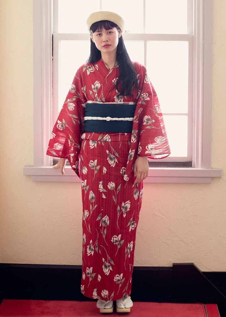 セール中 残り1点／ プレタゆかた チューリップ 赤 24,090円→16,863