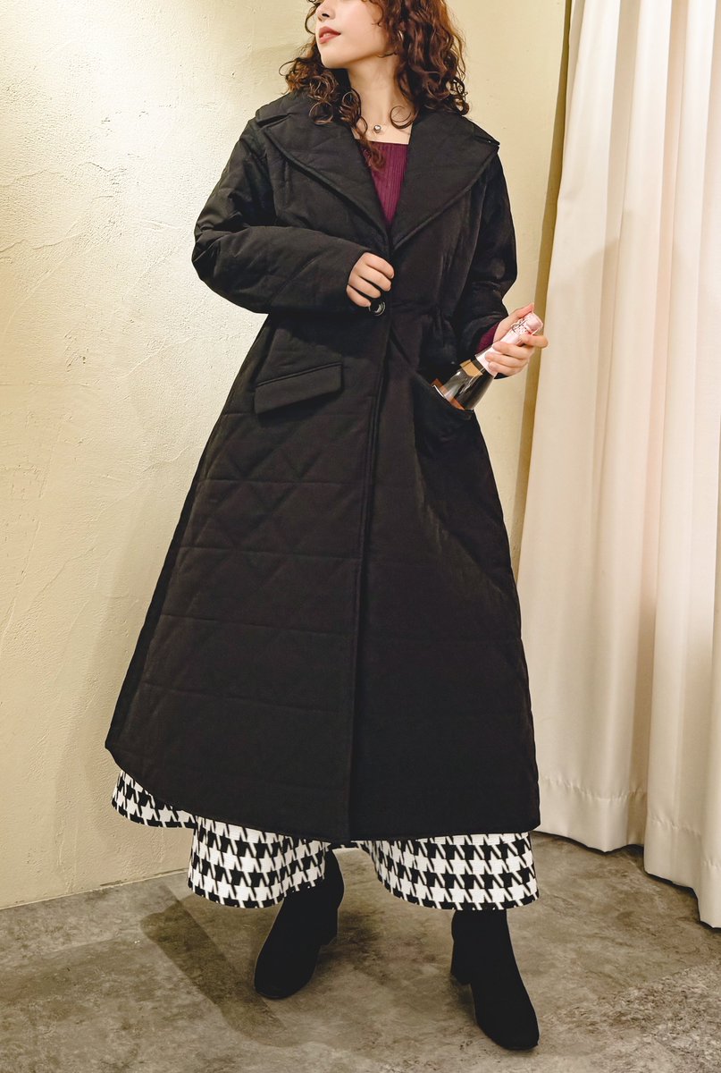 丸洗いできるエレガント系キルティングコート出るわよ…！ ウエストは