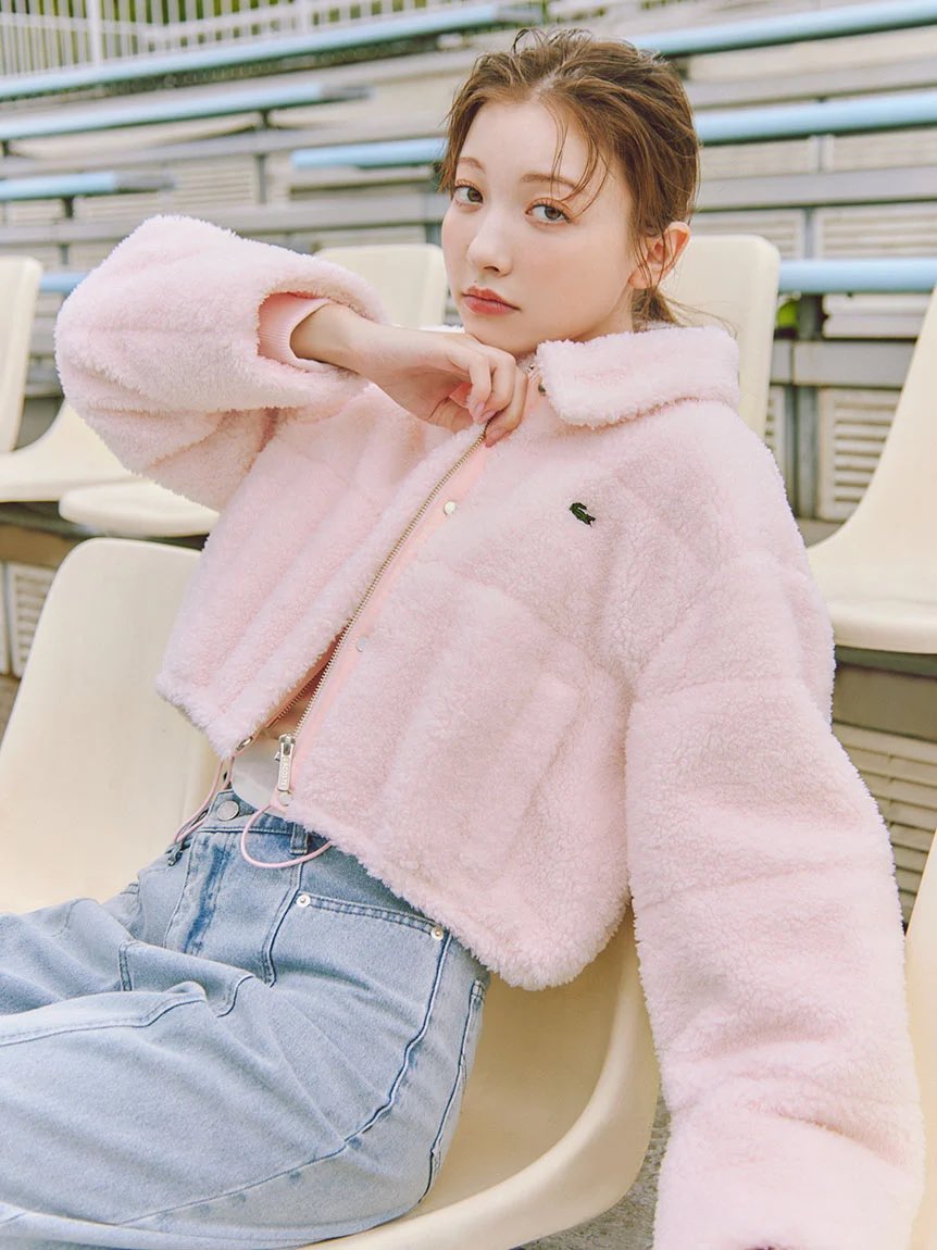 SNIDEL】 LACOSTE別注アイテム クロップドダウンジャケット