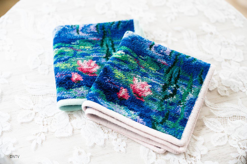 モネ睡蓮 “触れてひたる”モネグッズ紹介✨ 🎀FEILERコラボ ハンカチ