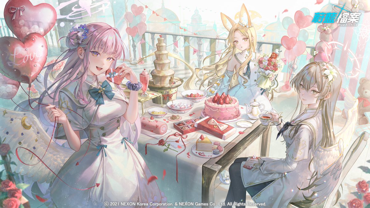 ブルーアーカイブ 繁体字版にて、バレンタインのイラスト描かせて頂き