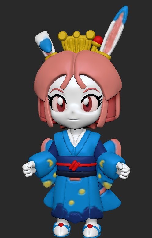 ウサ姫様のデータを直して再出力。 ひとまずは、こんな感じで良いか