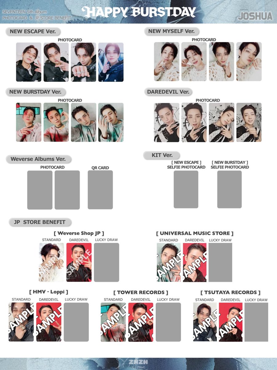 SEVENTEEN 5th Album 「HAPPY BURSTDAY」 PC template JP トレカ 一覧