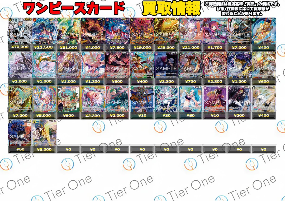 ワンピースカード 買取情報】 最新弾 #EGGHEADCRISIS 買取表更新しま