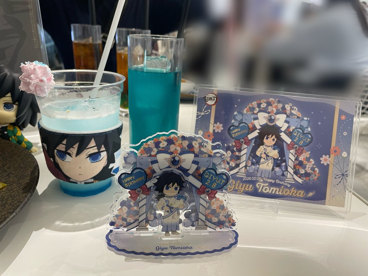 冨岡義勇 バースデイ ドリンクスリーブ ポストカード ジオラマアクリル