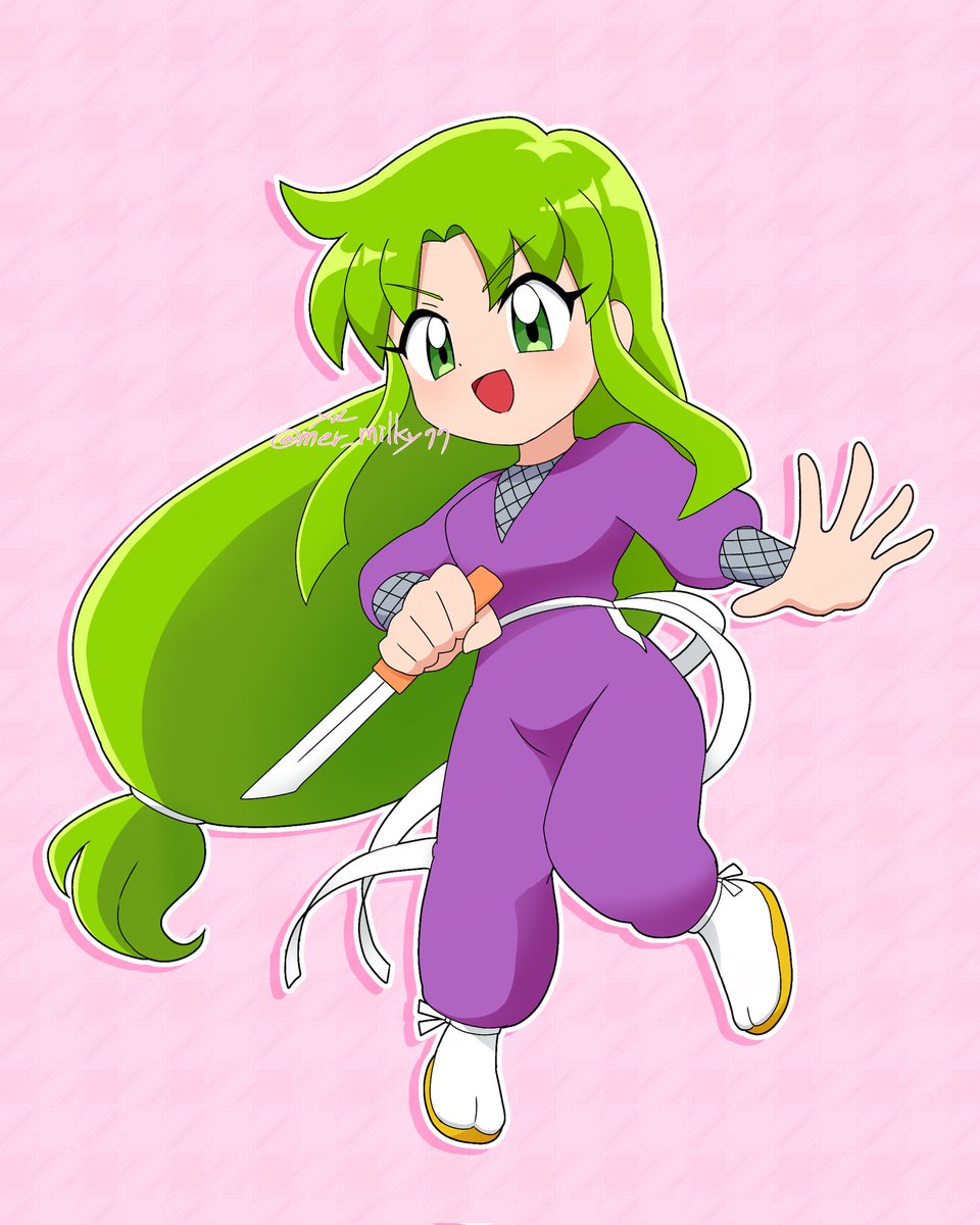 元々1枚ずつ描いていたのでサスケを縮小しました…ヤエちゃんの刀も見え