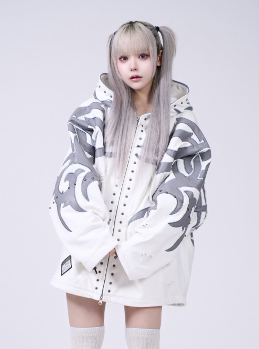 🩶IMVAL×GALFY🤍 Bondage Dog Hoodie