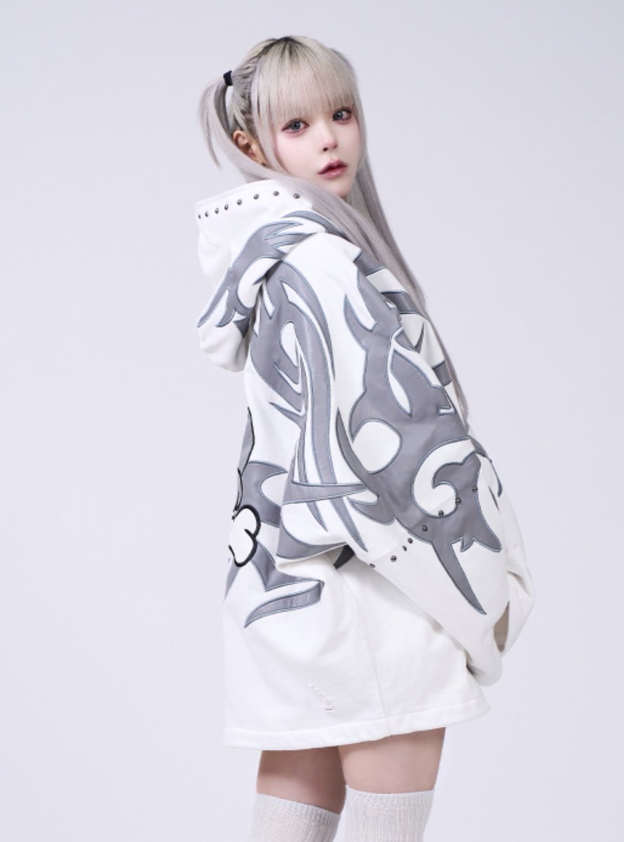 🩶IMVAL×GALFY🤍 Bondage Dog Hoodie