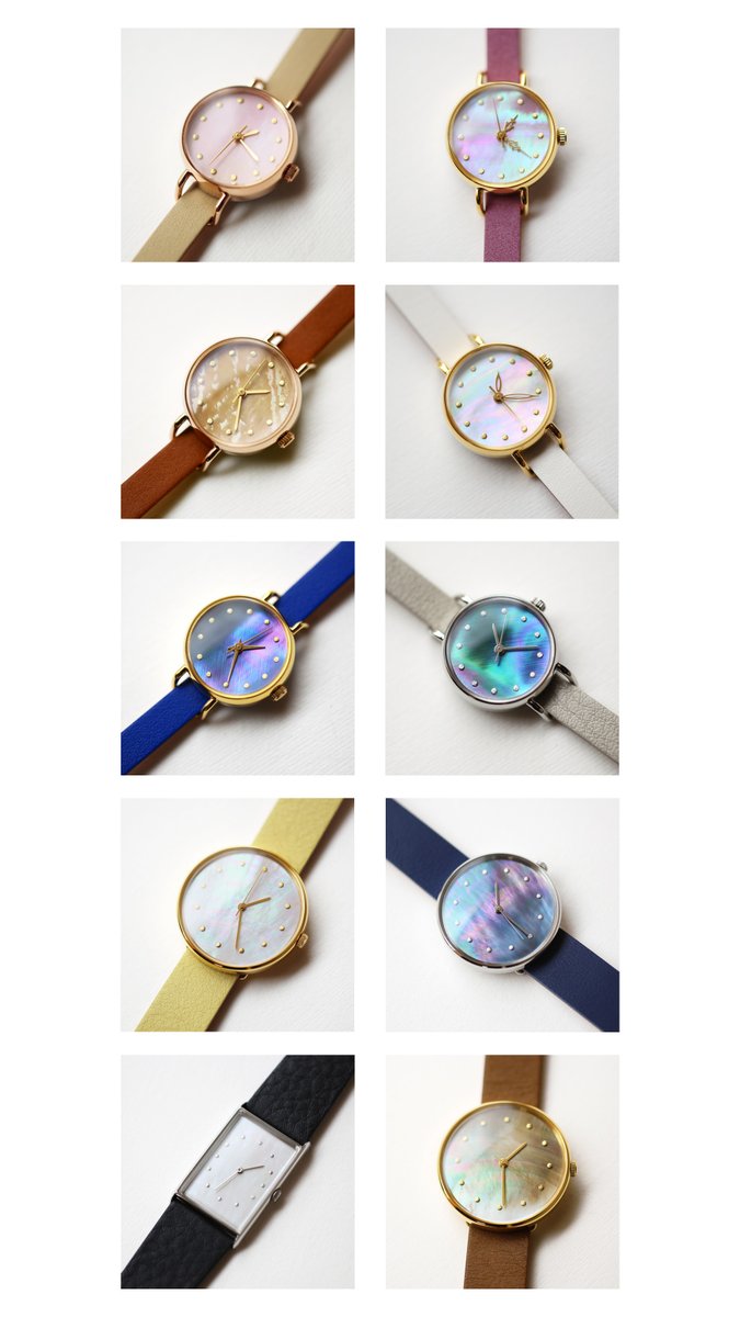 2月28日（土）20時頃、天然の貝素材を文字盤に嵌め込んだ腕時計「はな