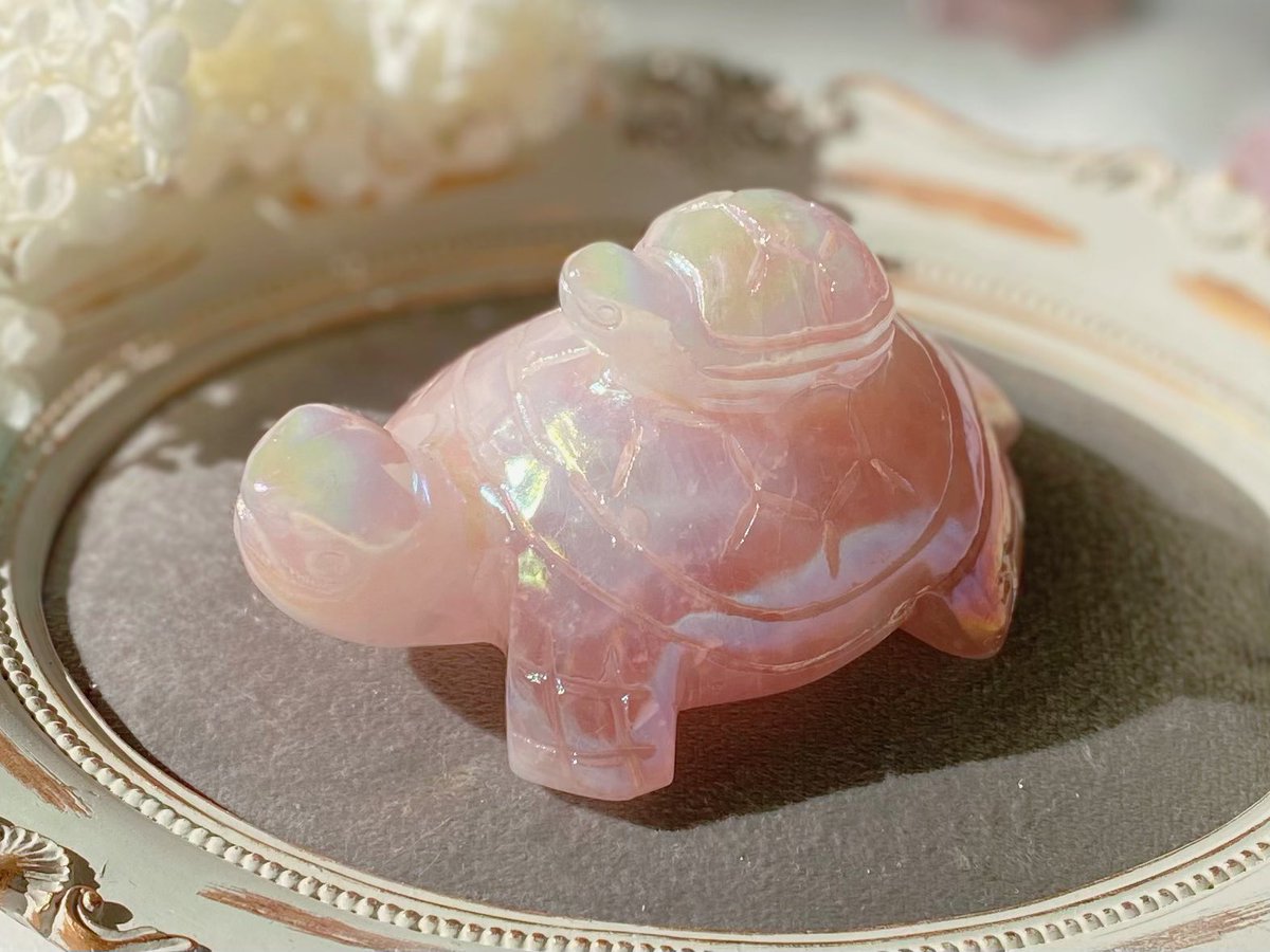 多幸感あふれるエンジェルオーラのローズクォーツ。 愛して、笑って