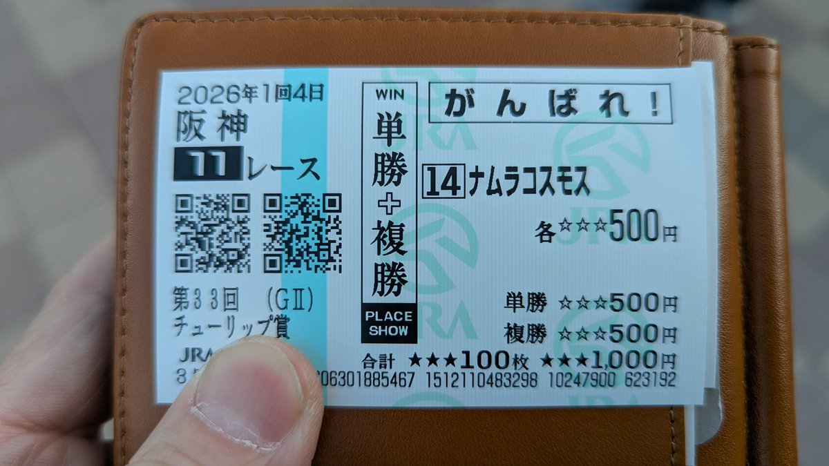 カンタの芝重賞初勝利馬券を取りたかったのに！！！