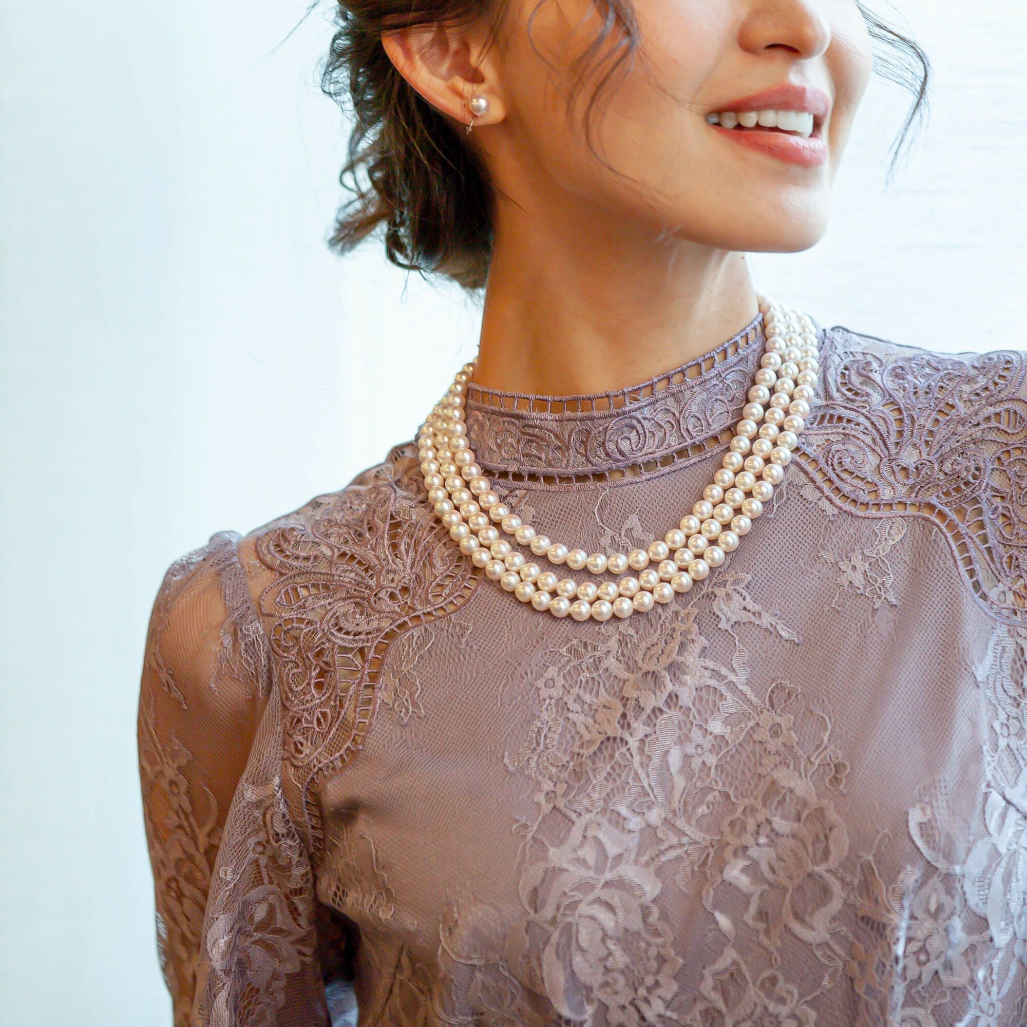 あこや真珠 3連 ネックレス7.5-8.0mm 多連 | 7.0-8.0mm