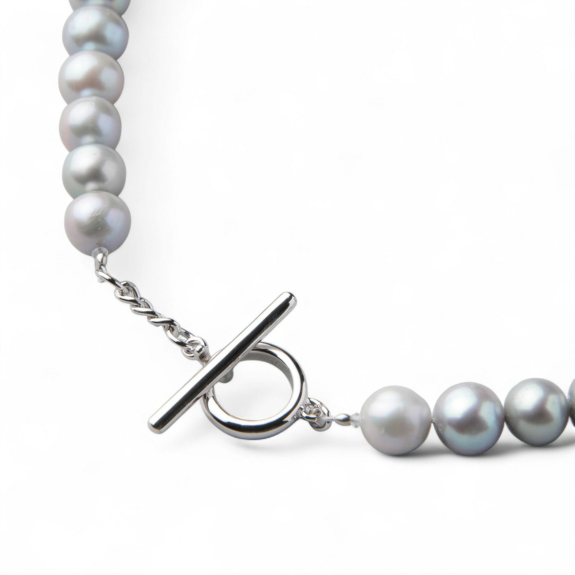 WEB限定】淡水真珠 ネックレス7.0-7.5mm グレー | 淡水真珠ネックレス