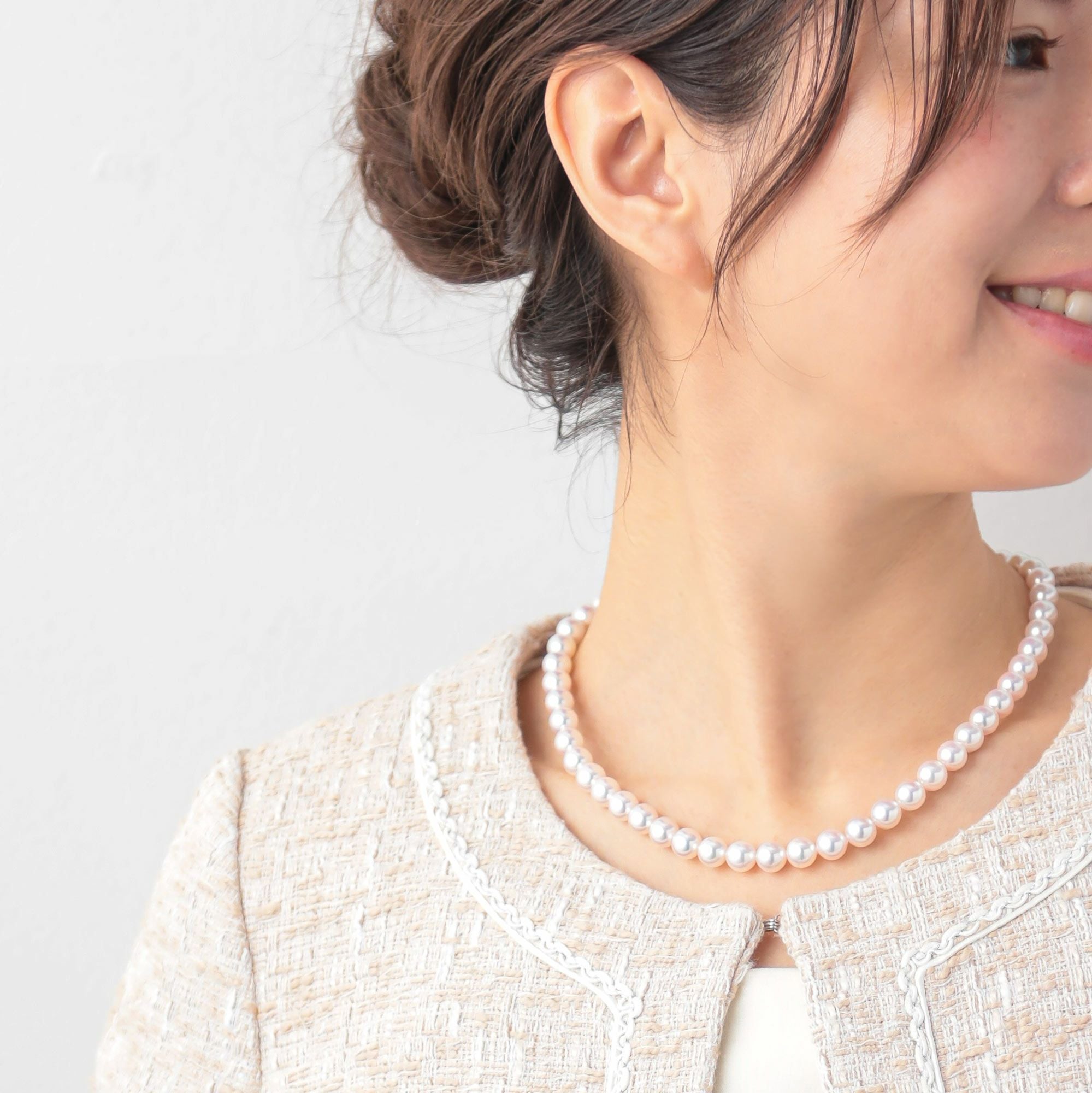 WEB限定】あこや真珠 ネックレス8.0-8.5mm-オーロラロゼ- | 8.0-9.0mm