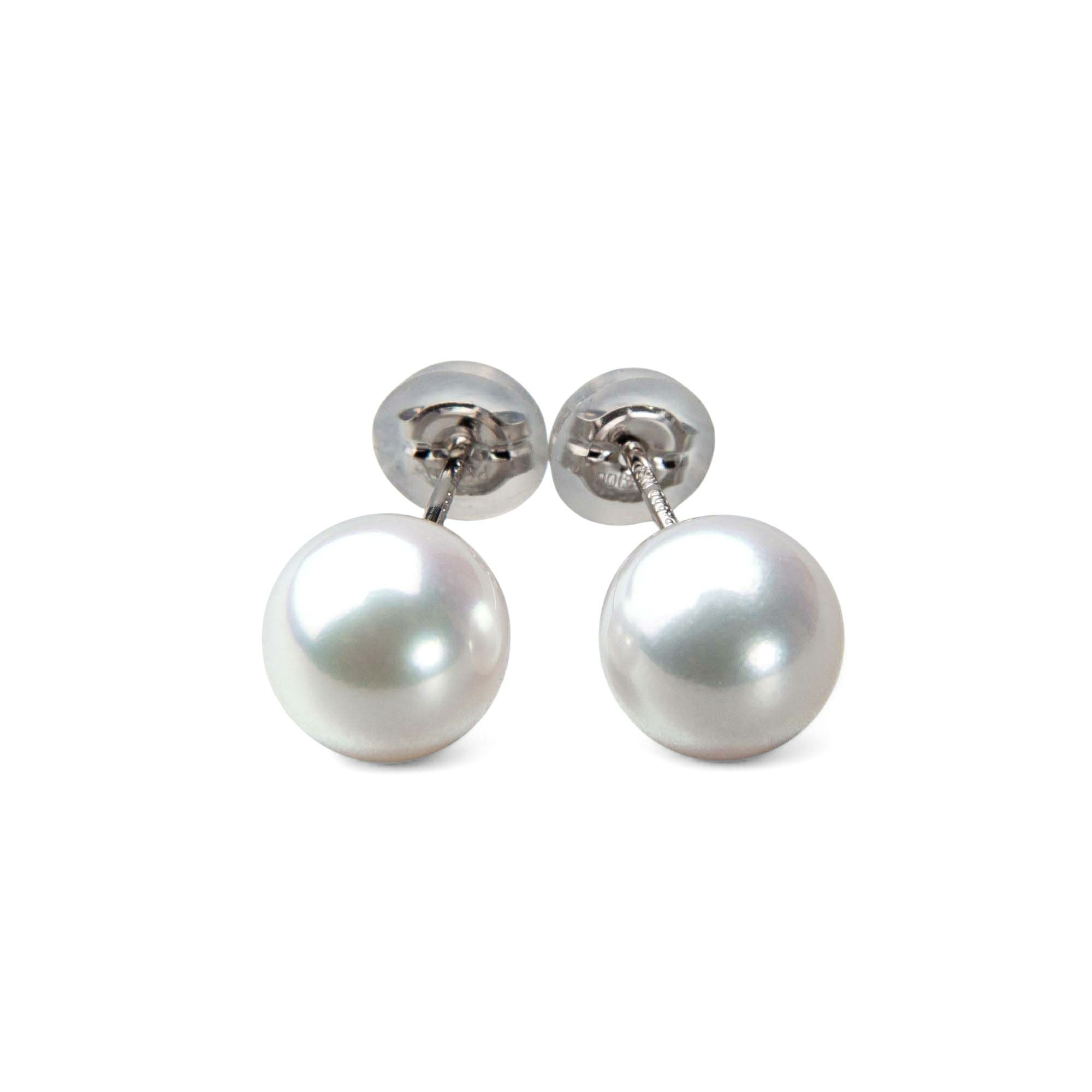 オーロラ花珠真珠 ピアス7.5-8.0mm PT900 -TOP Quality- [WSP] | 花珠