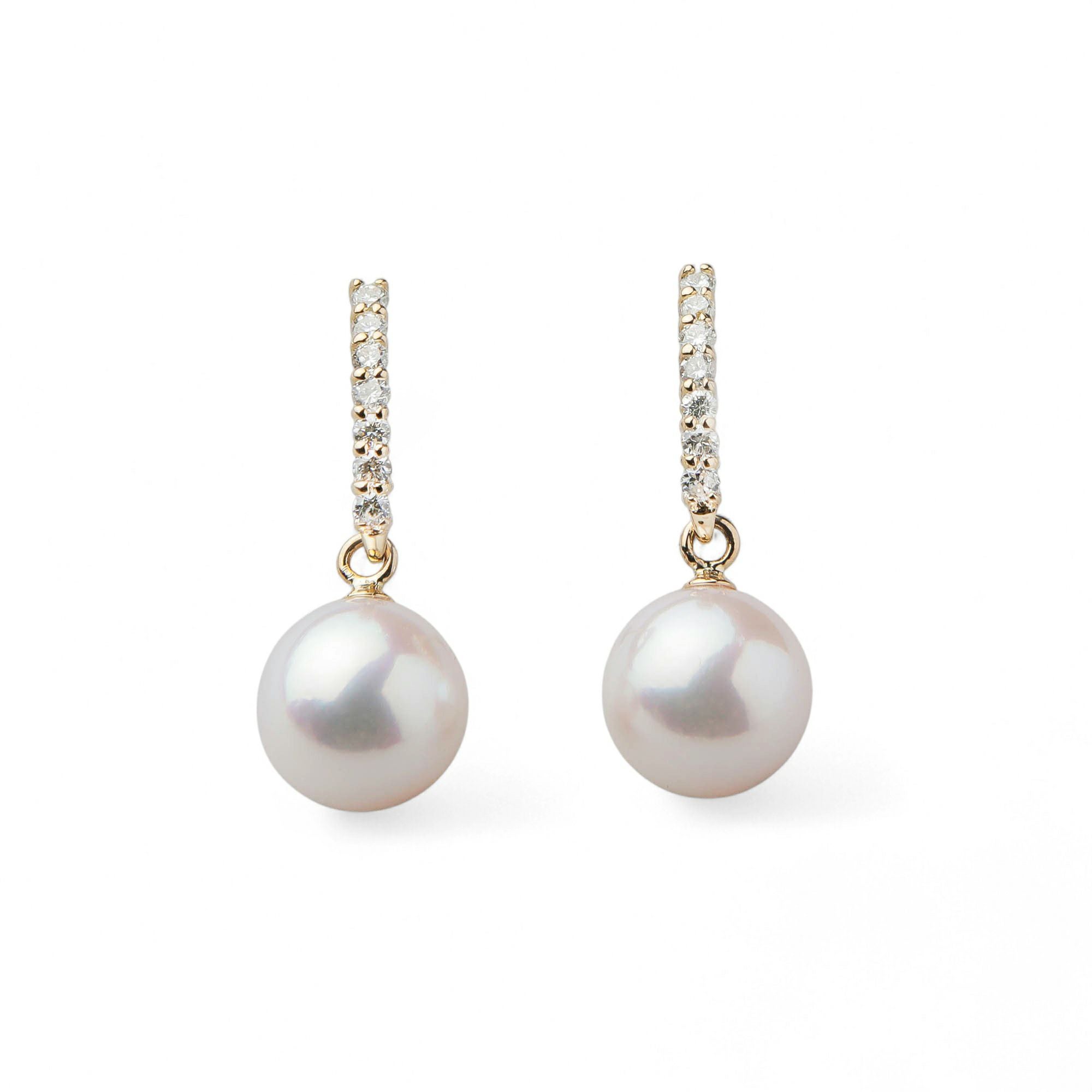 オーロラ花珠真珠 ピアス7.5-8.0mm K18YG [WSP] | 花珠真珠ピアス