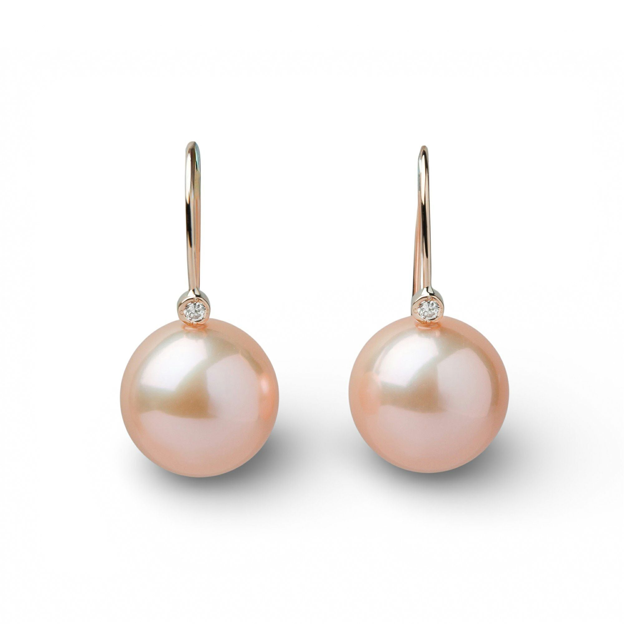 Mauvette 淡水有核真珠 フックピアス 11mmUP K18YG オレンジ | 淡水