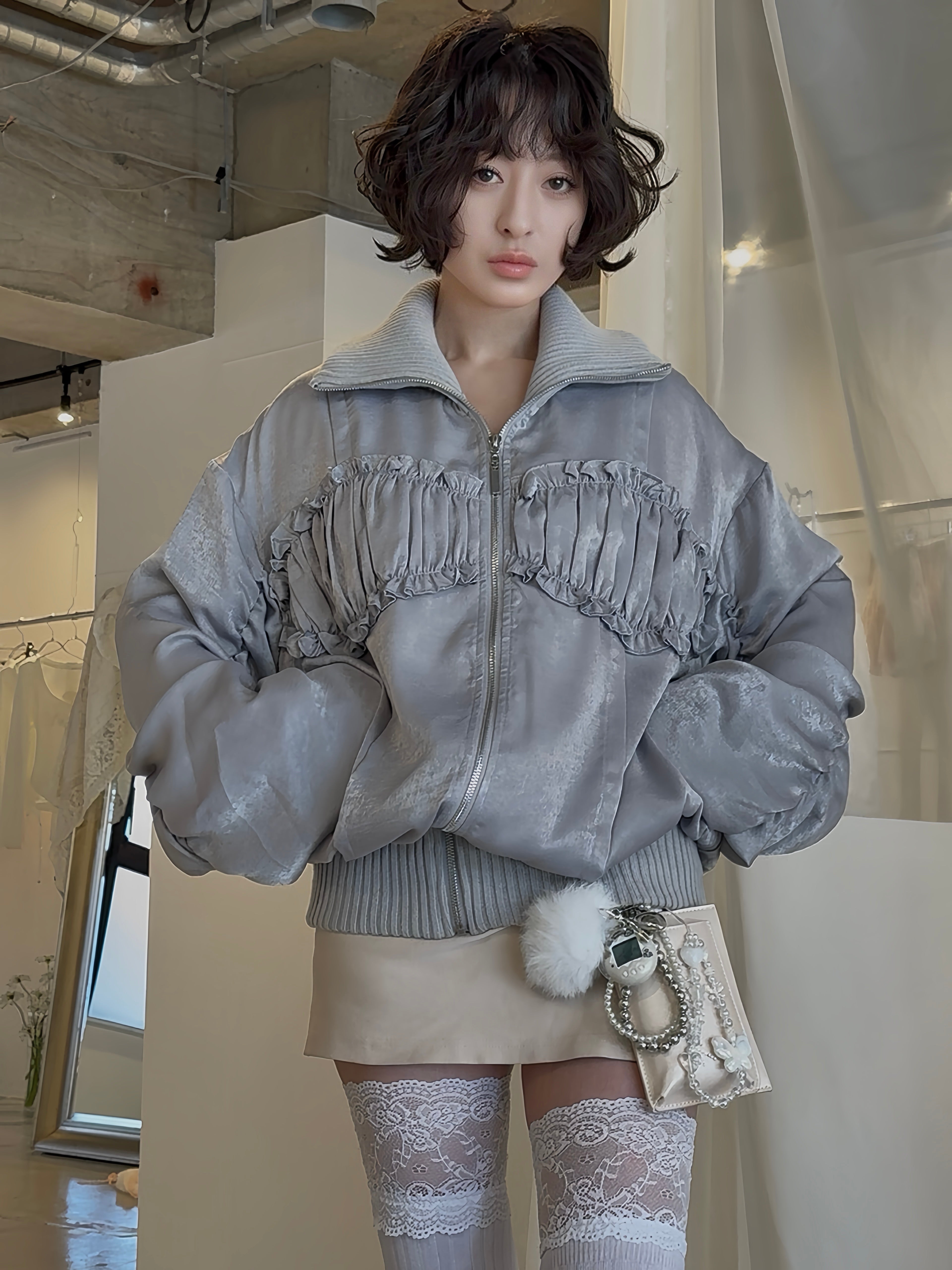 ribbon gather lib blouson｜PELLICULE | ぺリキュール