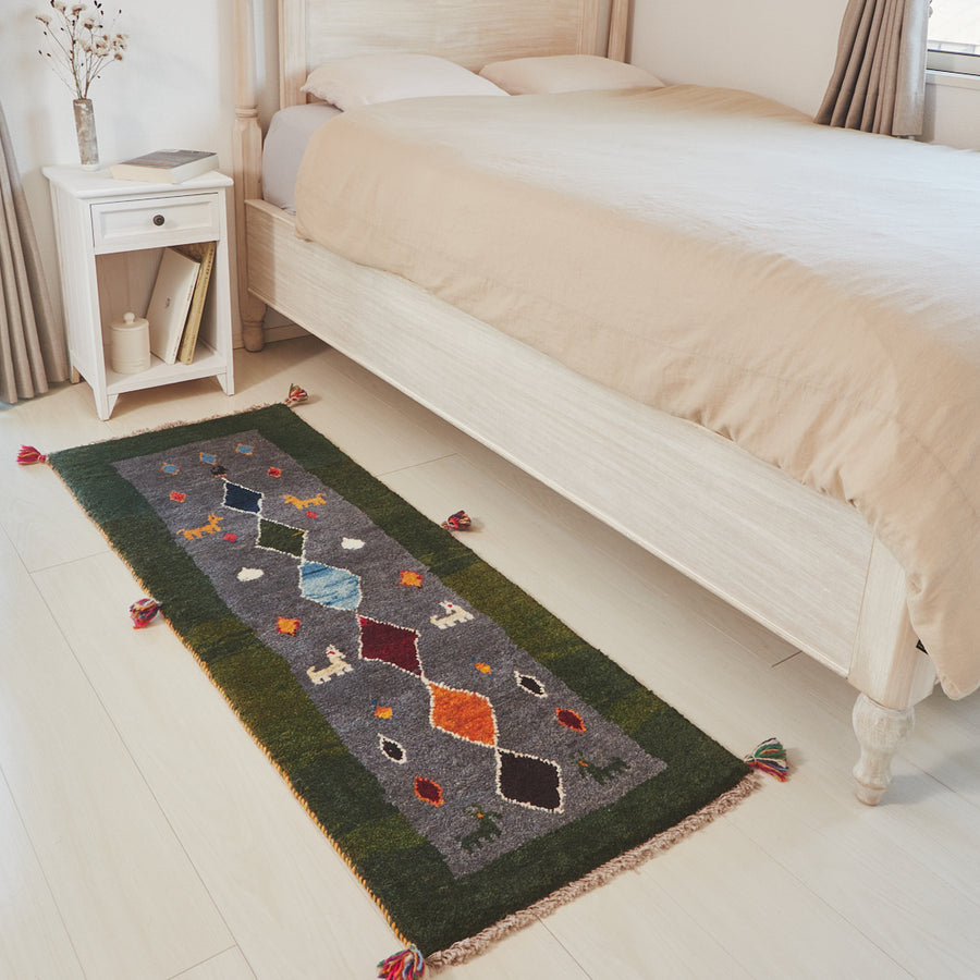 ギャッベ カシュクリ ゾランヴァリ 手織り ペルシャ 約50x150 ランナー