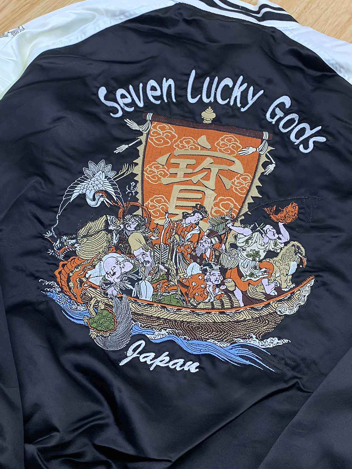 リバーシブル 宝船 七福神刺繍 シルク スカジャン -PESSOA CLUB