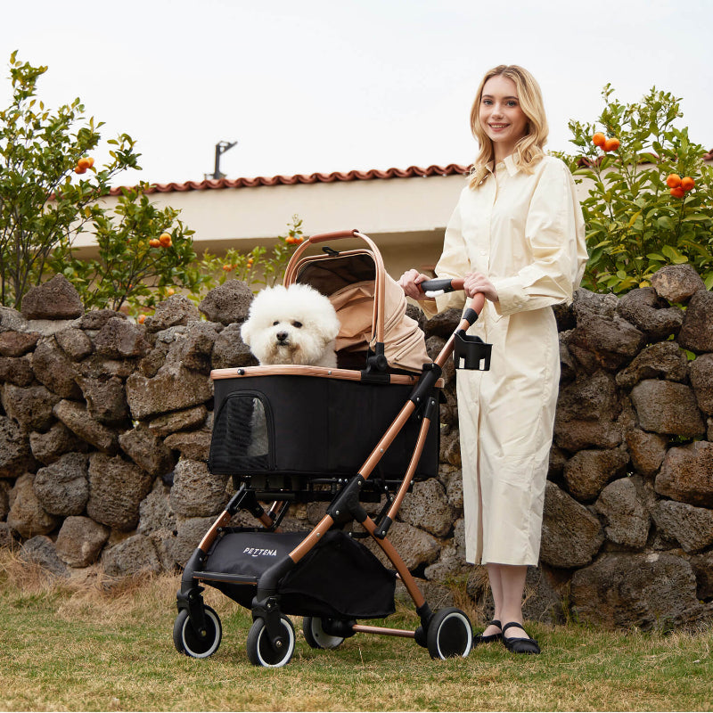 4WAY分離式ペットカート｜車載・散歩に最適な折りたたみ式！中型犬20kg