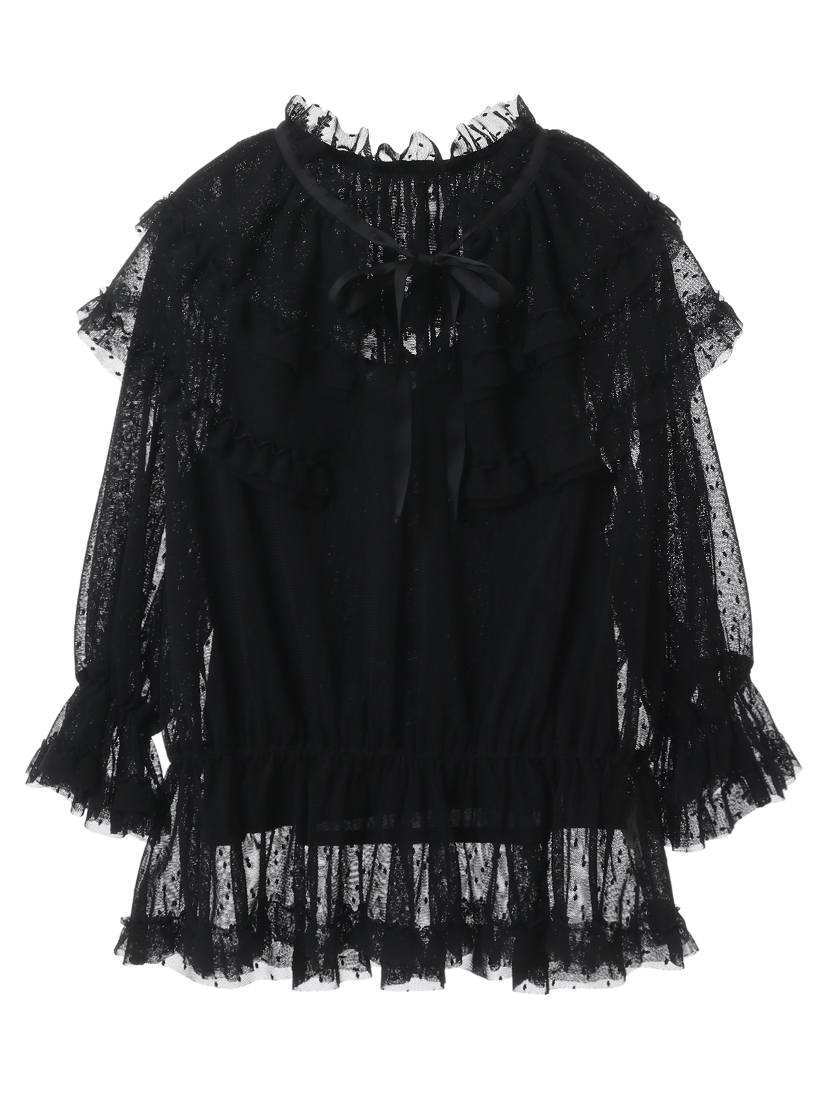 ドットチュールフリルギャザーブラウス｜ピンクハウスオフィシャル