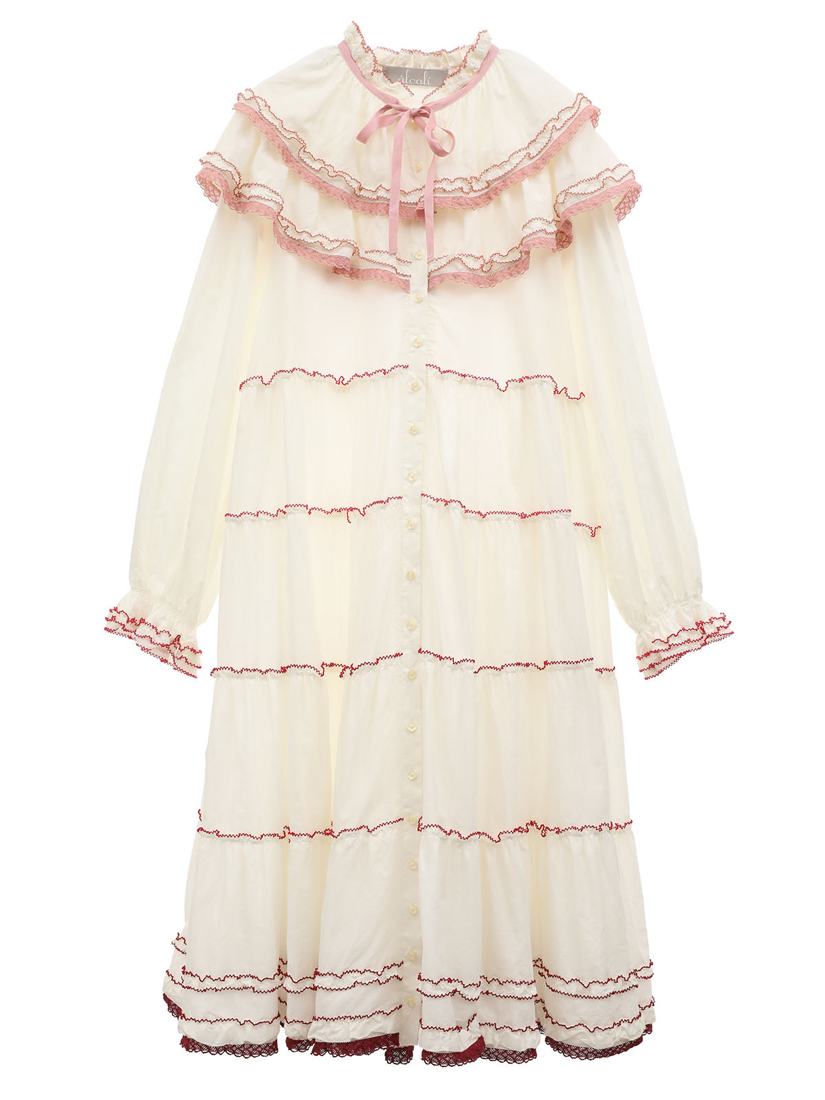 グラデーションピコット刺しゅうフリルワンピース｜ピンクハウス