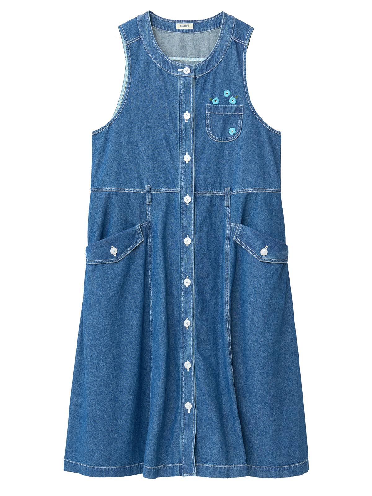 OUTLET】ネモフィラ刺繍使いデニムワンピース｜ピンクハウス