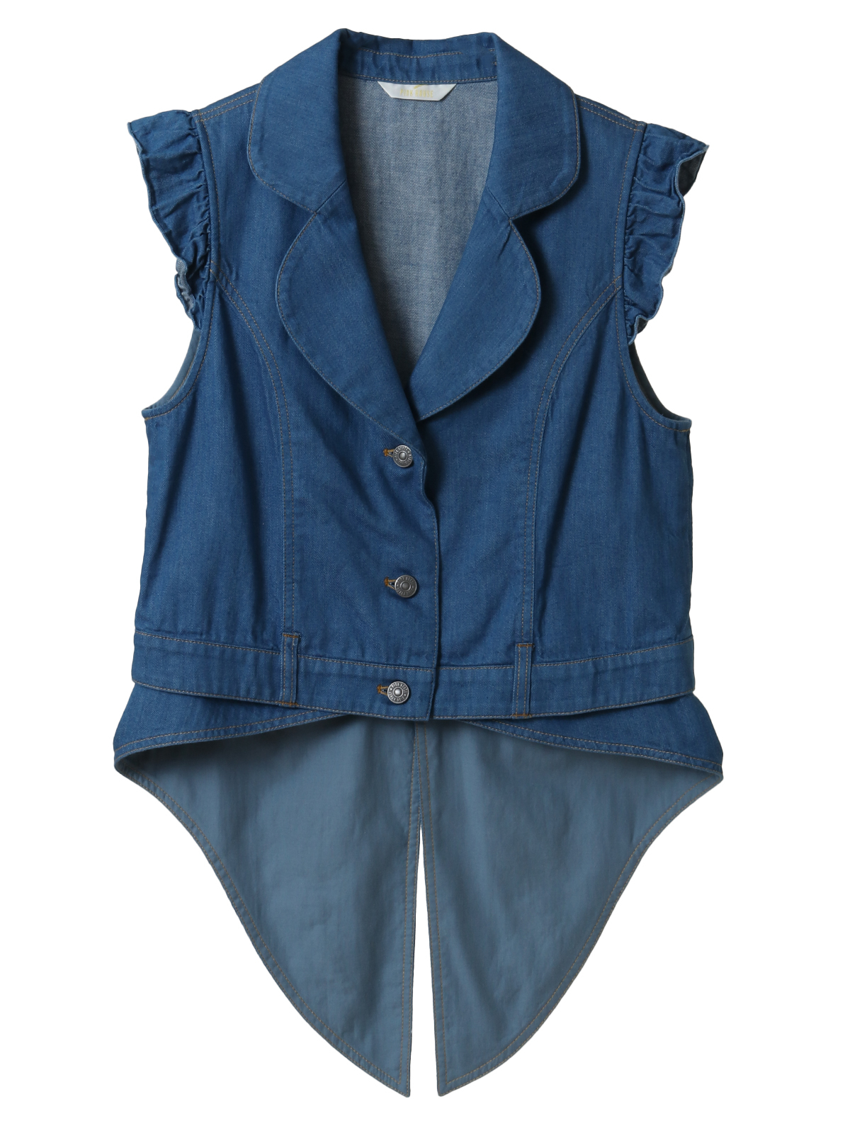 OUTLET】クレストフラワー刺繍使いデニムベスト｜ピンクハウス